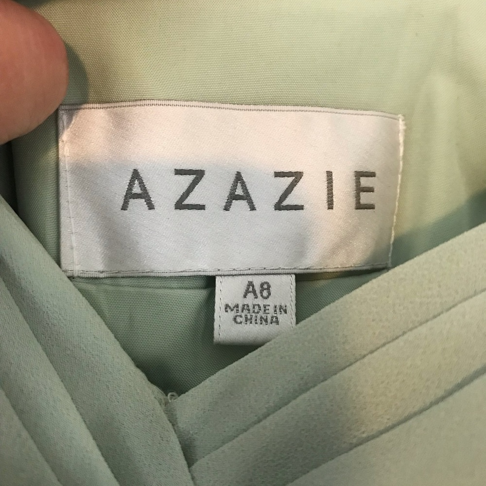 Azazie Dusty Sage Dress. Size 6. - Picture 2 of 5
